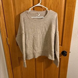 Sophie Rue Light Brown Crew Neck Sweater